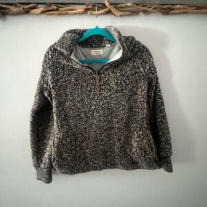 Original Weatherproof Vintage Gray Teddy Fleece Sherpa Jacket 1/4 Zip Small